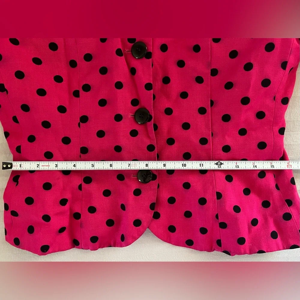 Vintage Christian Dior The Suit Pink Polka Dot Button Jacket